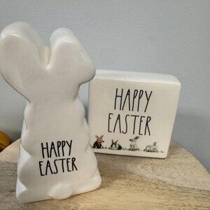 New Rae Dunn Set of 2 Happy Easter